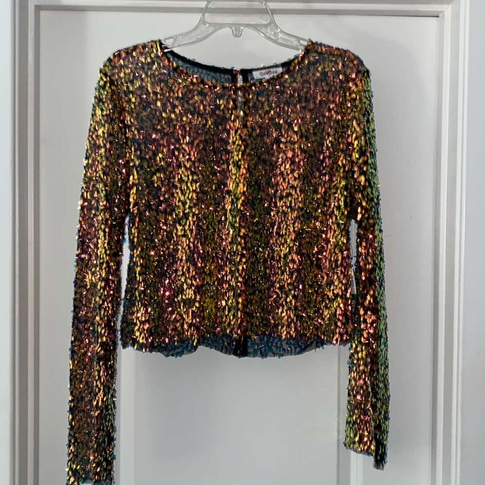 GeeGee Cropped Sequin Top